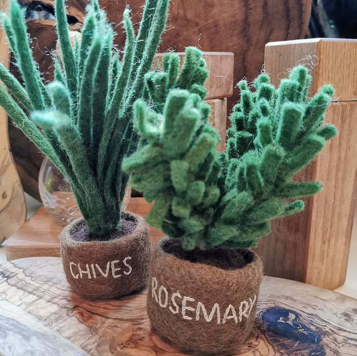 Felt Herb Decorations, Assorted Basil,Chives,Rosemary,Mint