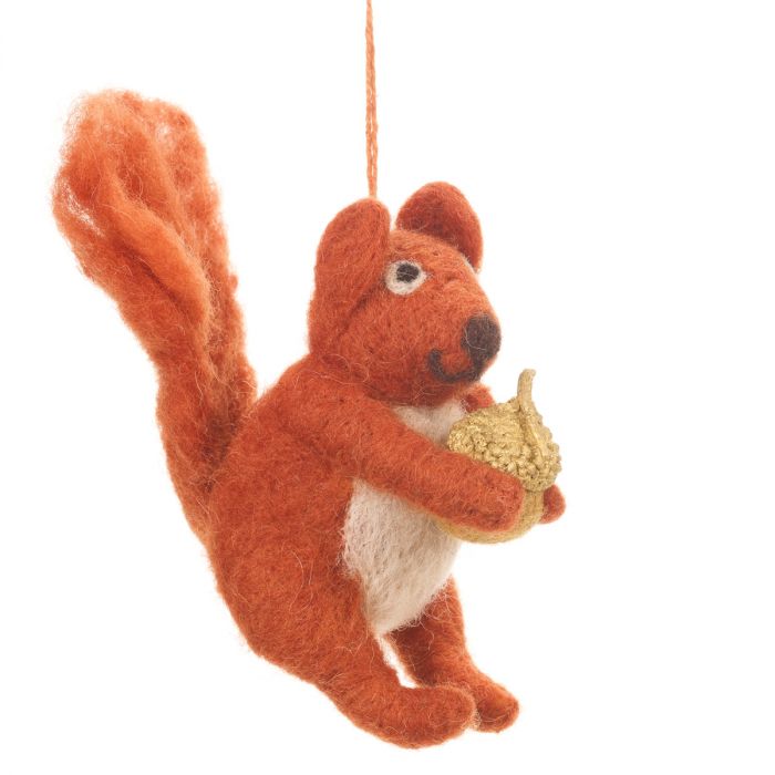 Felt Red Bushy Squirrel