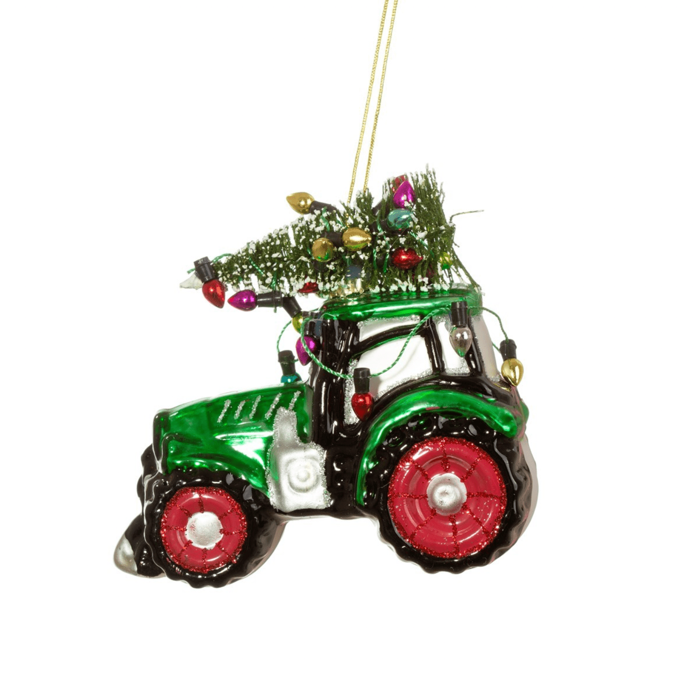 Festive Tractor Shaped Bauble