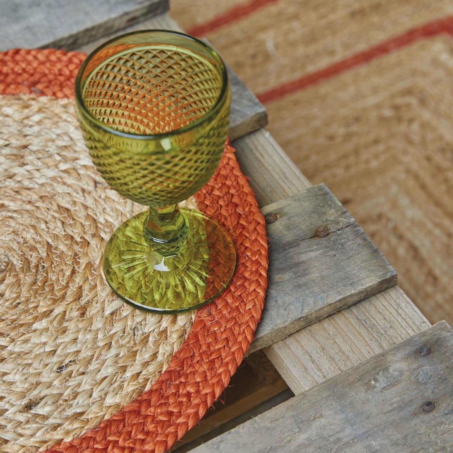 Fiesta Circular Jute Placemat, Terracotta