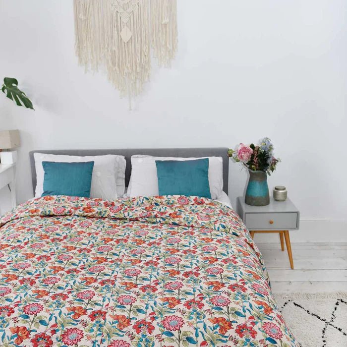 Floral Garden Double Quilted Throw