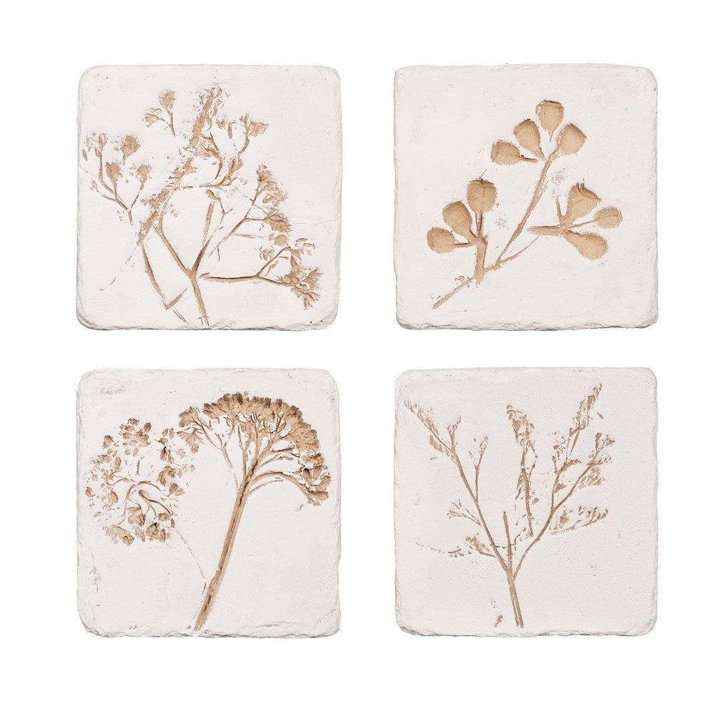 Flower Imprint Coasters, Set of 4 - Angela Reed -