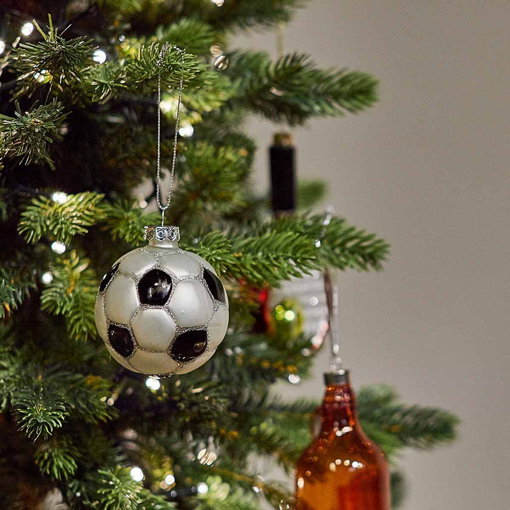 Football Shaped Bauble - Angela Reed - Christmas Decorations