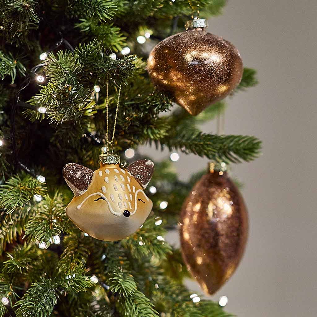Fox Head Glass Bauble