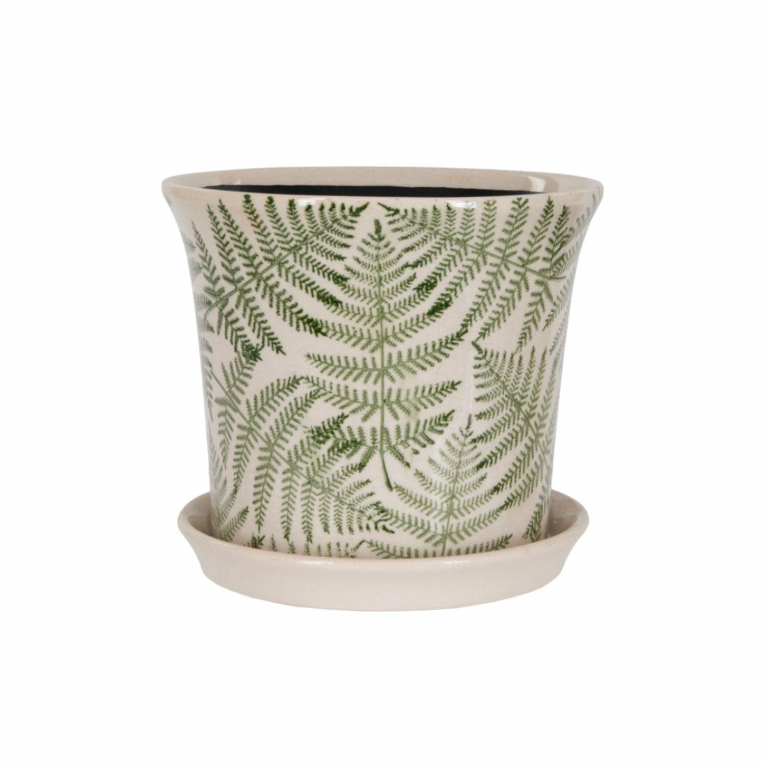 Frond Pot with Tray, Large