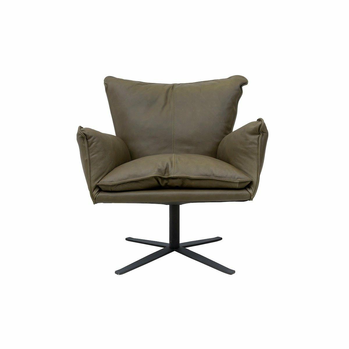 Gaucho Swivel Chair in Rancho Green Leather