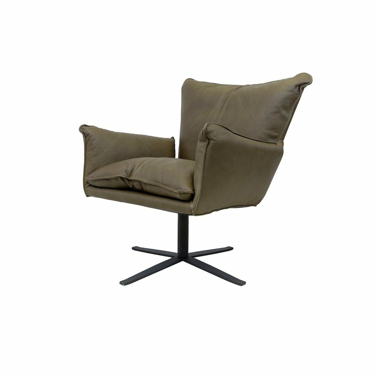 Gaucho Swivel Chair in Rancho Green Leather
