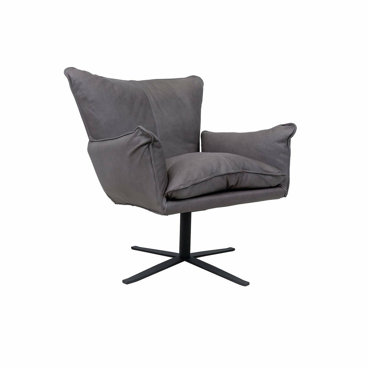 Gaucho Swivel Chair in Rancho Steel Leather