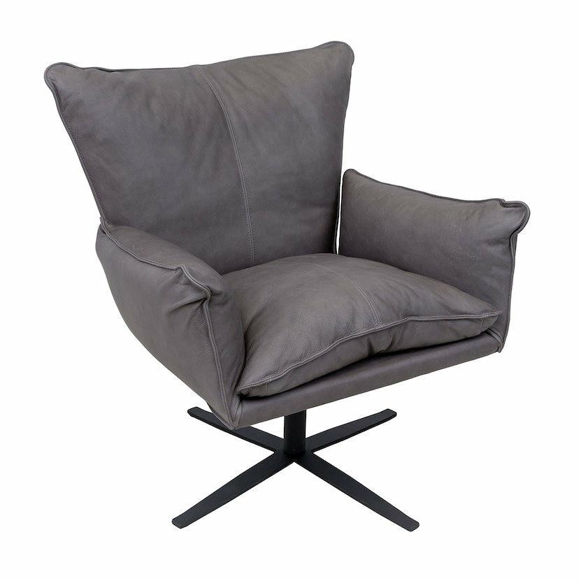 Gaucho Swivel Chair in Rancho Steel Leather