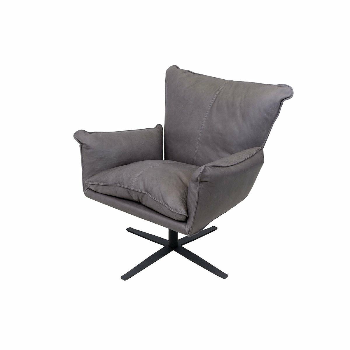 Gaucho Swivel Chair in Rancho Steel Leather