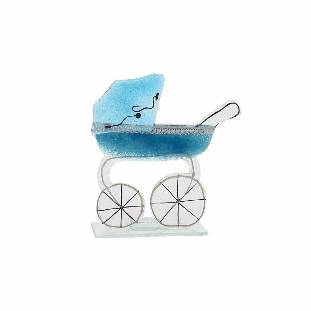 Glass Classic Pram, Blue