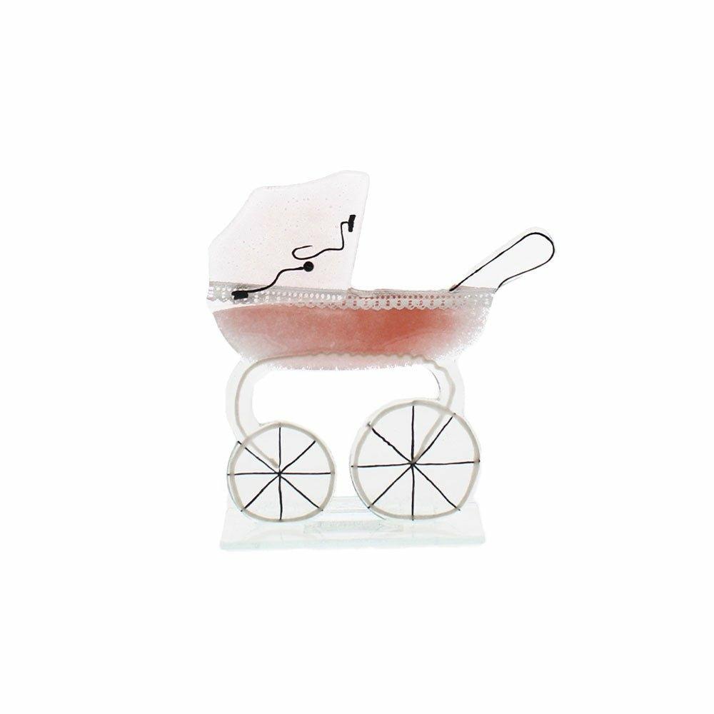 Glass Classic Pram, Pink