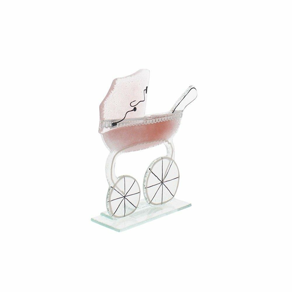 Glass Classic Pram, Pink