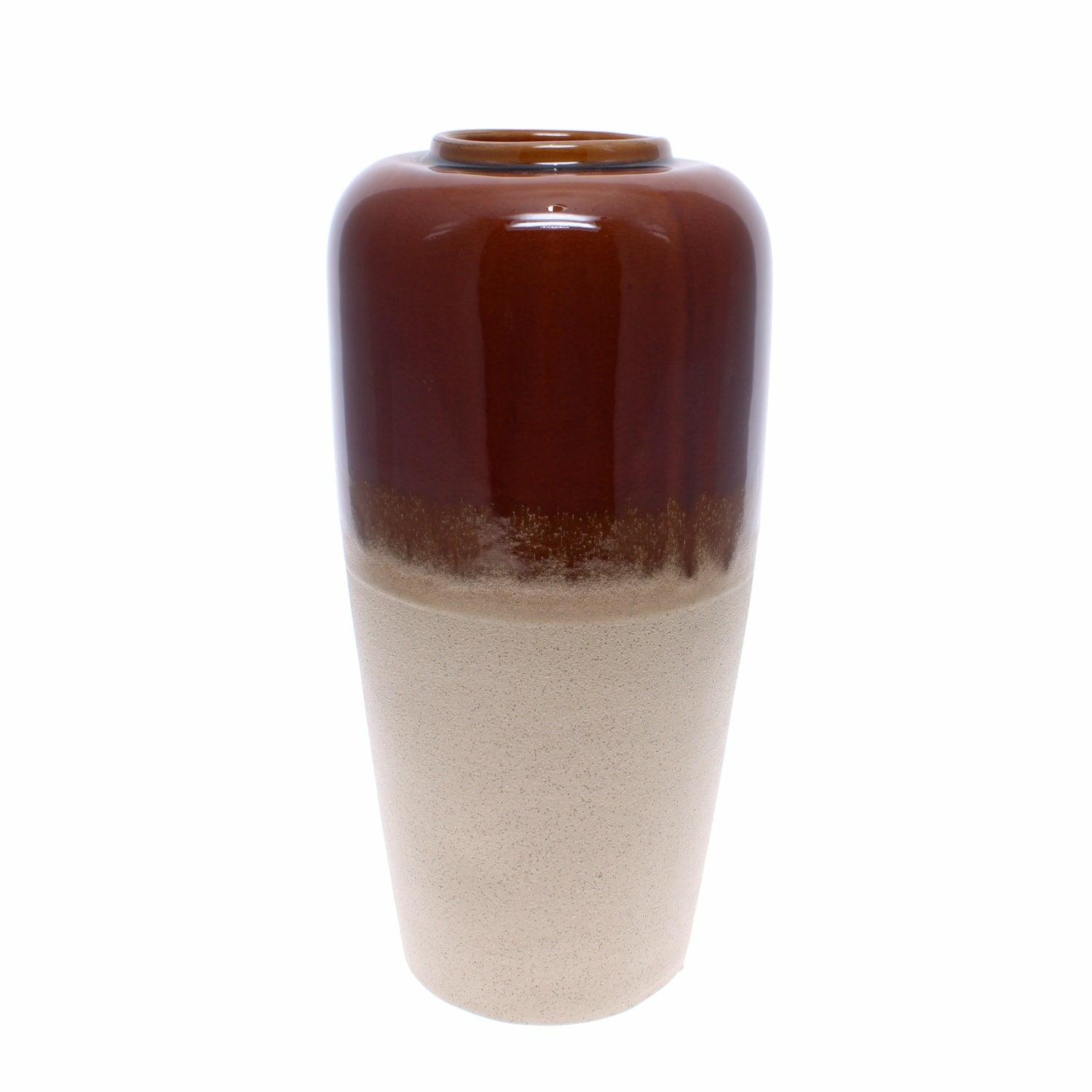 Glazed Two Tone Drip Vase
