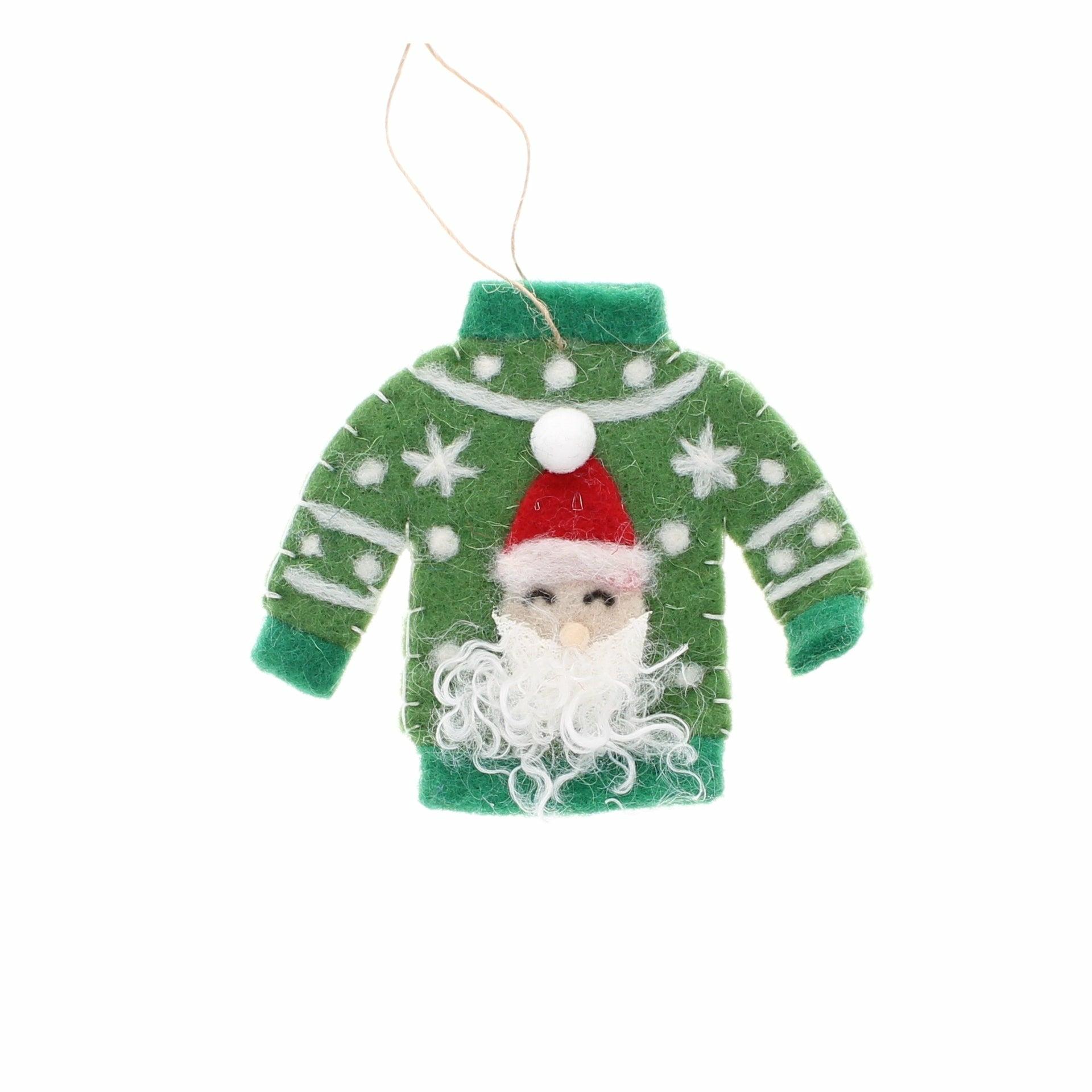 Green Christmas Jumper Hanging Decoration