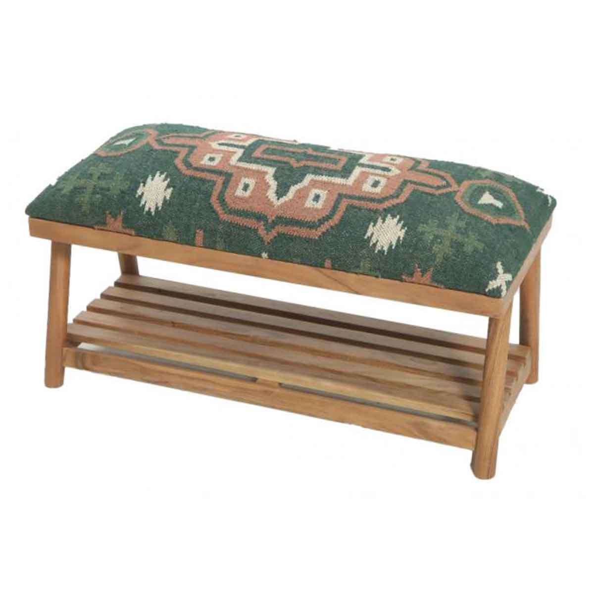 Green Kilim Bench