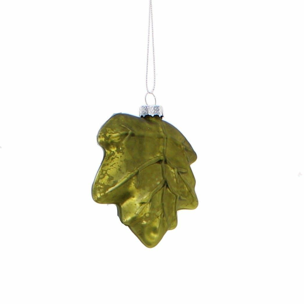 Green Leaf Glass Bauble