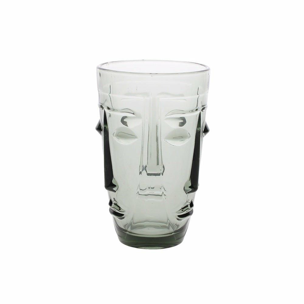 Grey Face Water Glasses, Set of Four