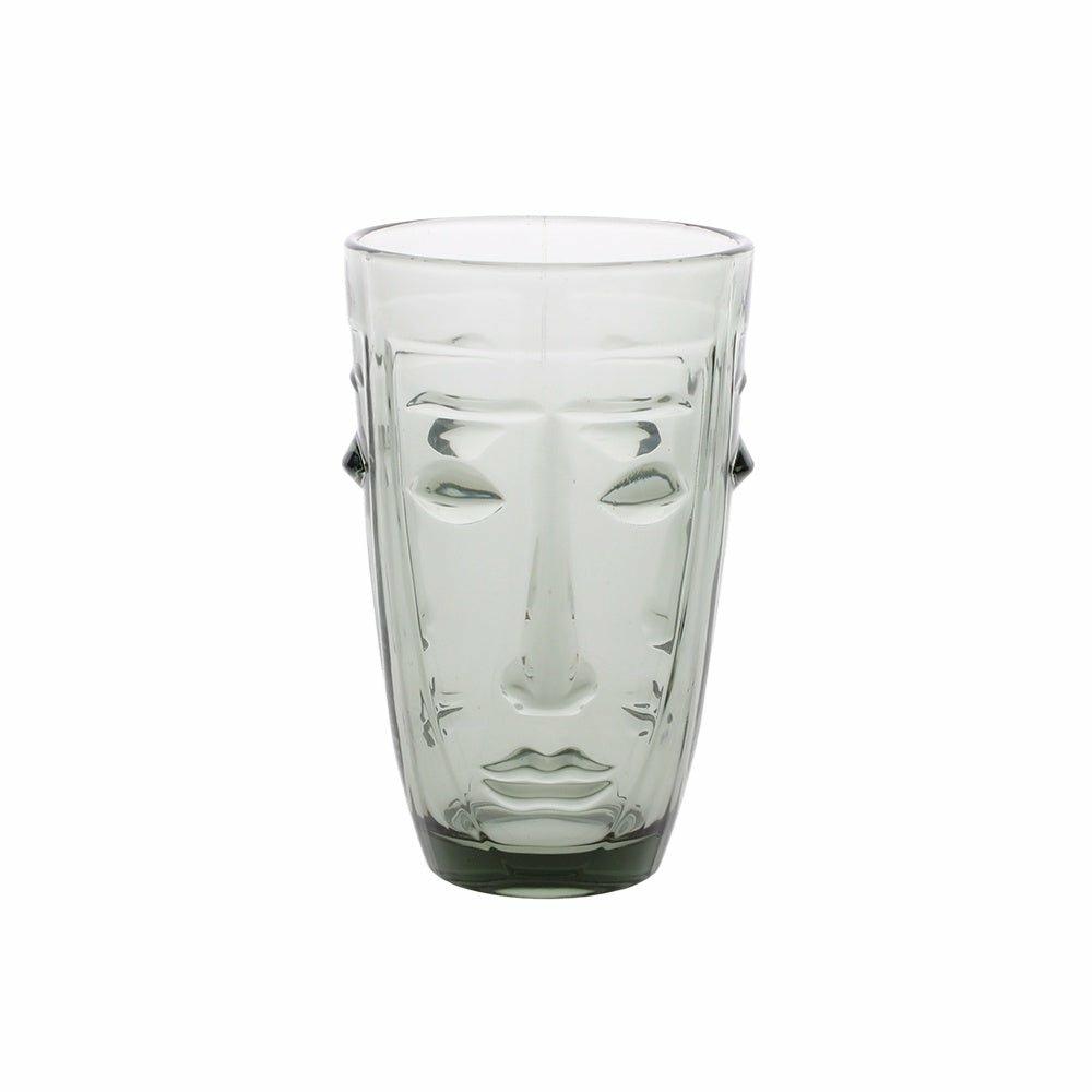 Grey Face Water Glasses, Set of Four