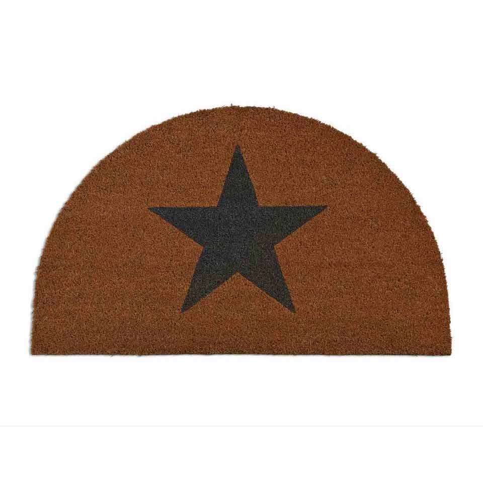Half Moon Star Coir Door Mat