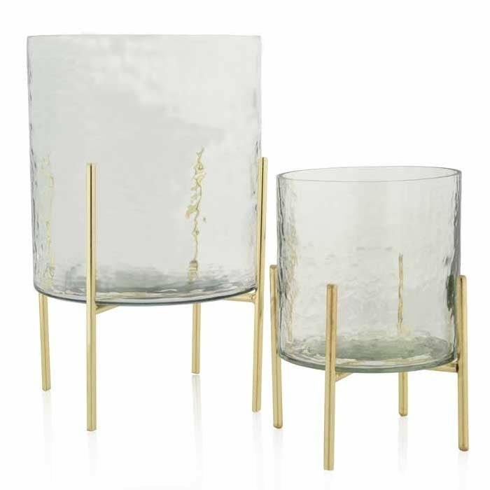 Hammered Pedestal Tea Light Stand, Large