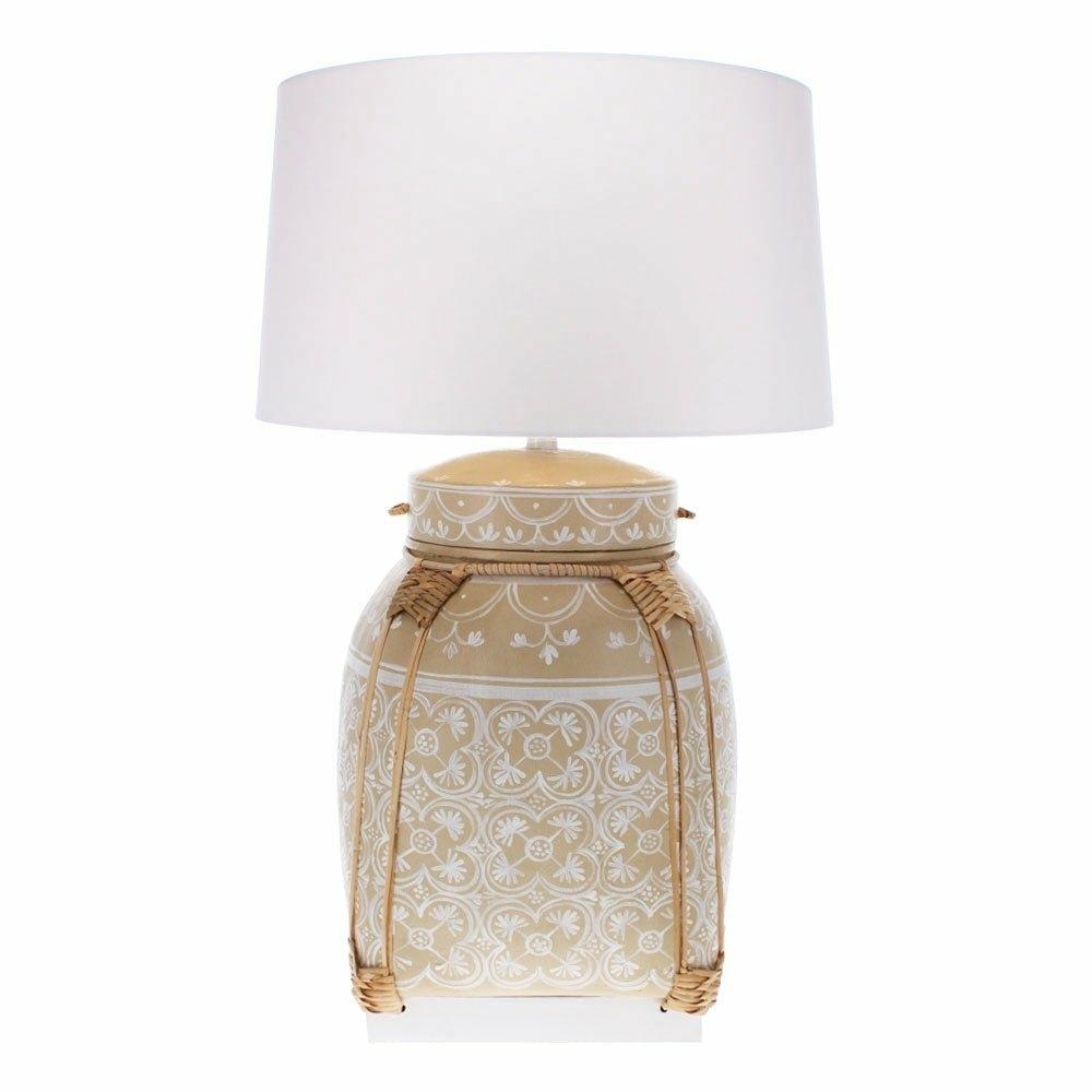 Hand Painted Bamboo Table Lamp