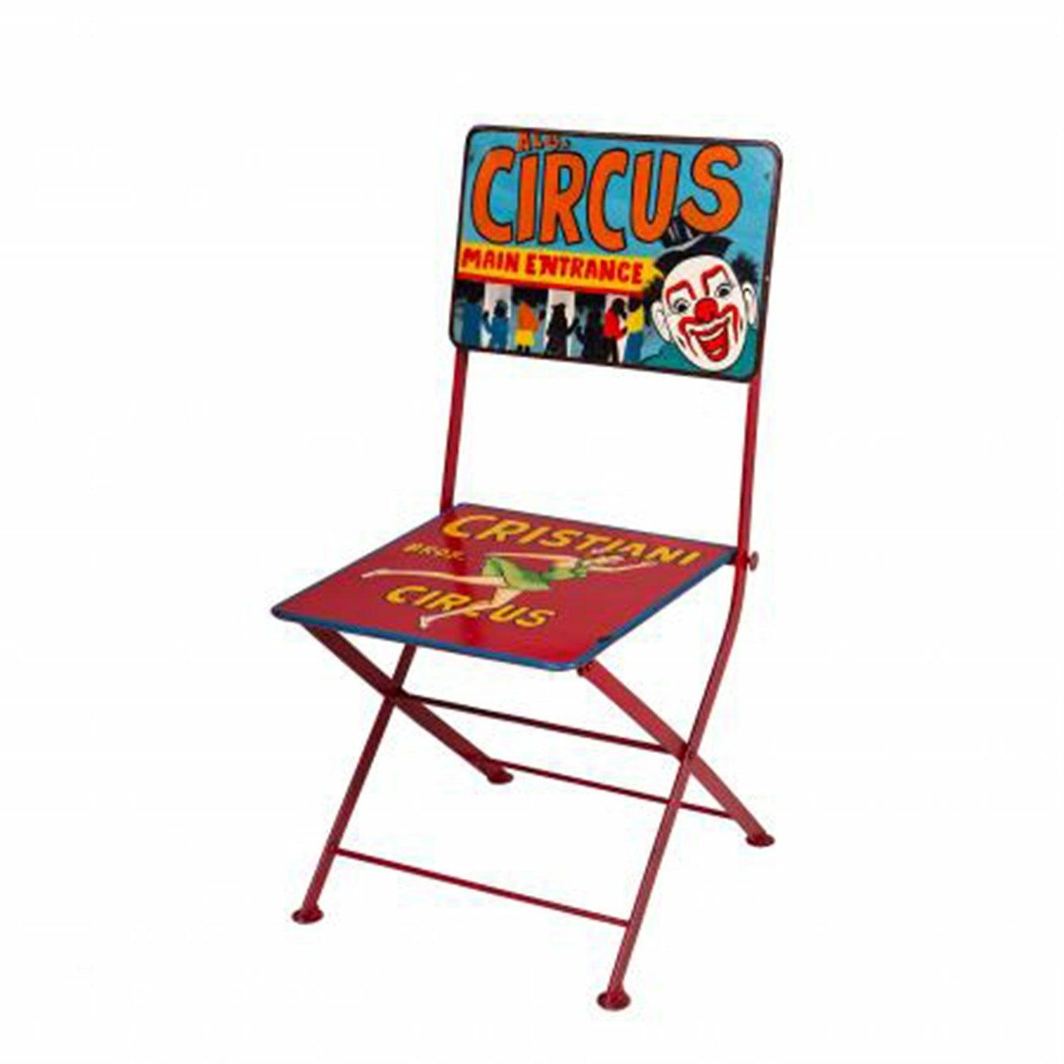 Hand Painted Iron Circus Folding Chair