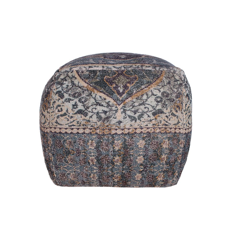 Handloom Pouffe, Blue
