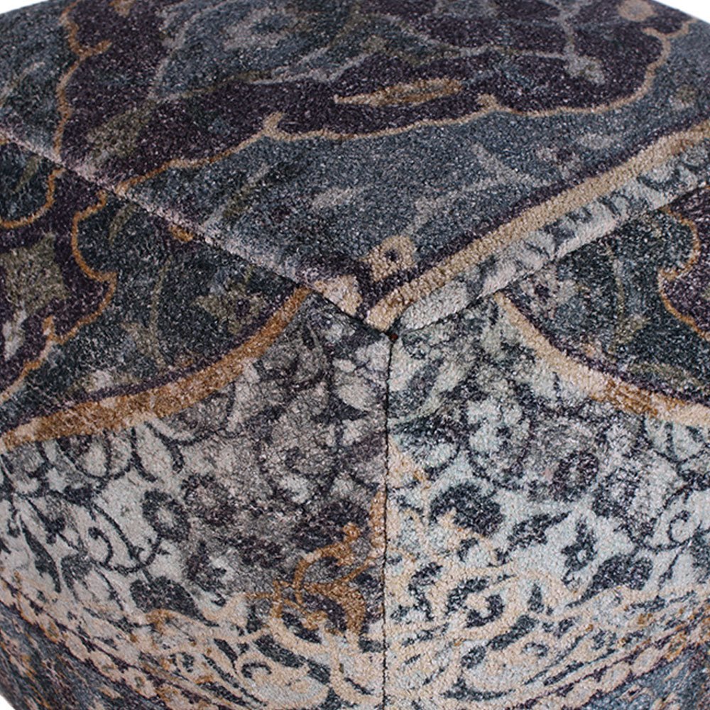 Handloom Pouffe, Blue