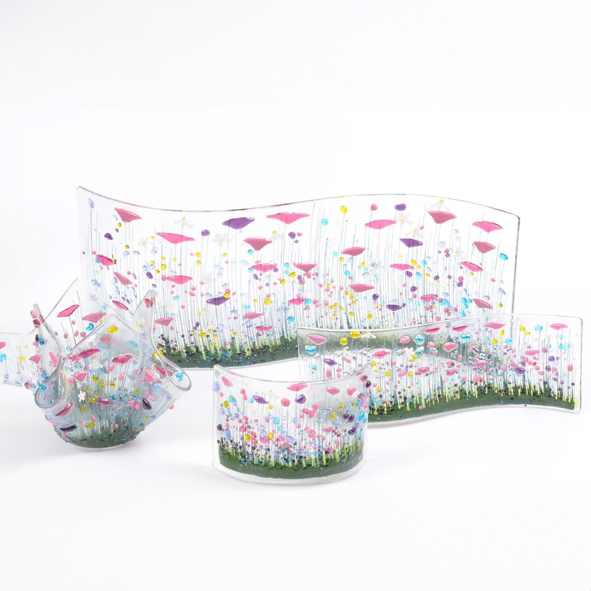 Handmade Glass Wildflower Large Wave