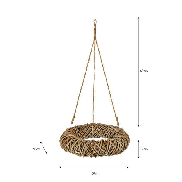 Hanging Rattan Wreath Small 50cm,Large 70cm