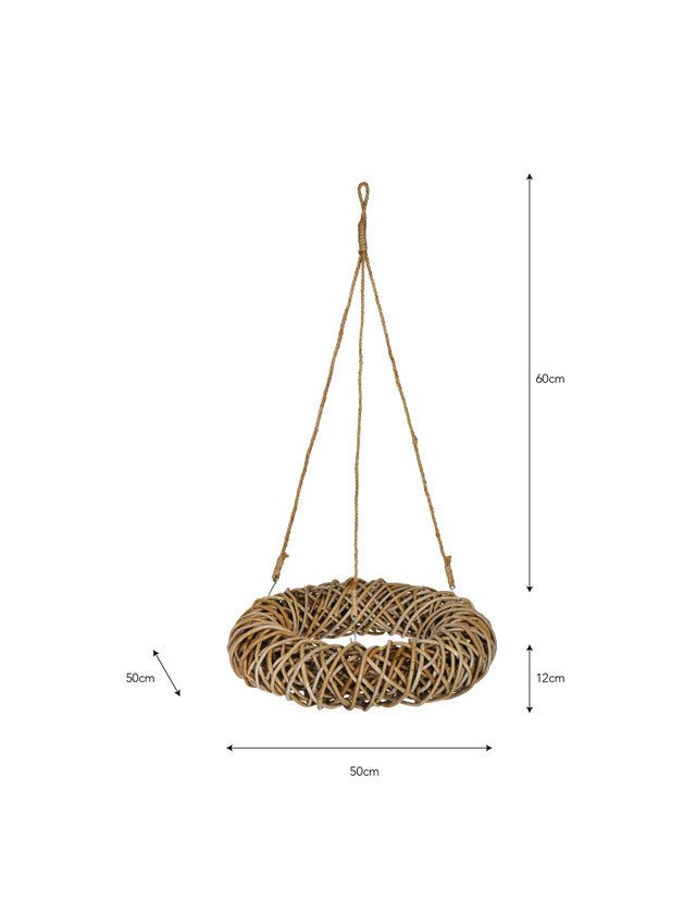 Hanging Rattan Wreath Small 50cm,Large 70cm