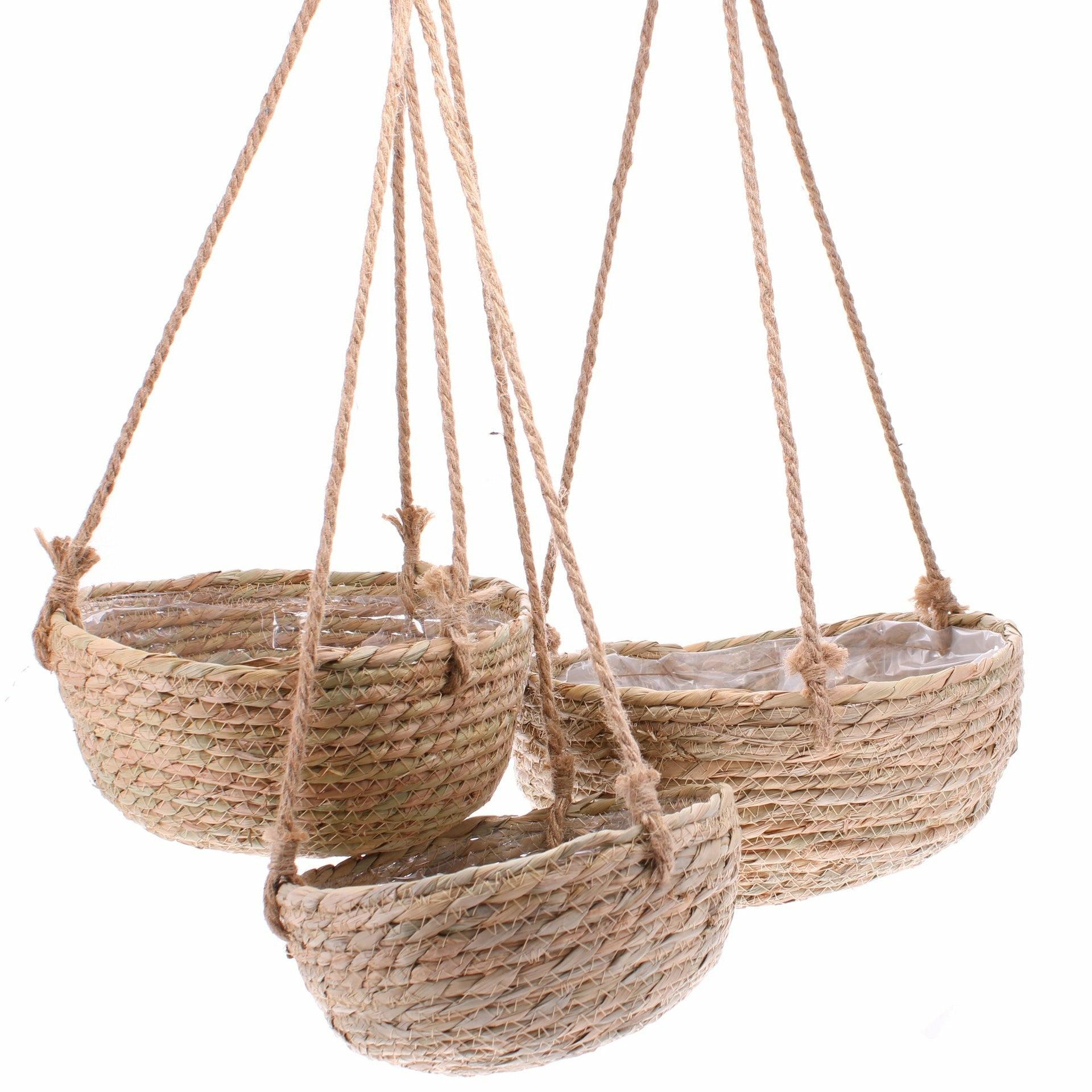 Hanging Seagrass Planter, Set of 3