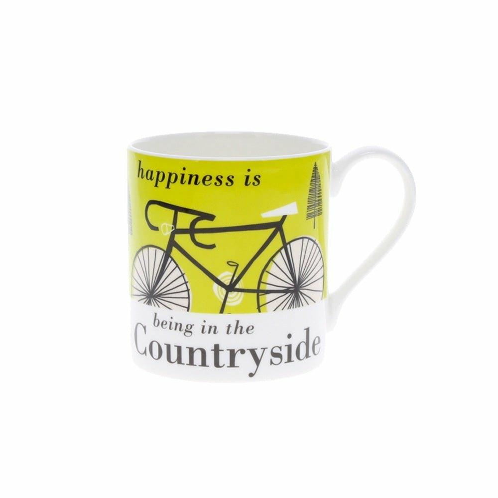 Happiness is being in the Countryside Mug, Bike, Green