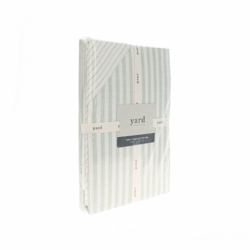 Hebden Mélange Stripe Duvet Cover Set, Eucalyptus Super King (6'),Single (3'),Double (4'6"),Kingsize (5')