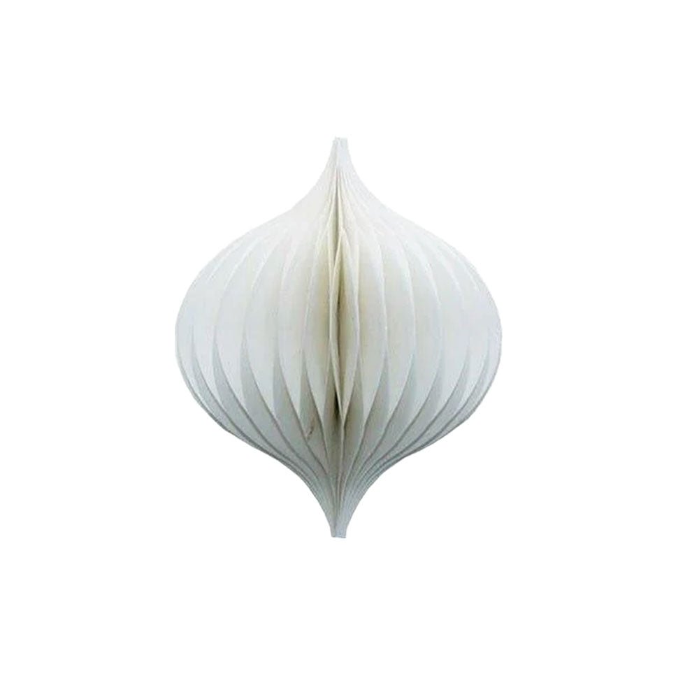 Honeycomb Paper Onion Decoration, 16cm White