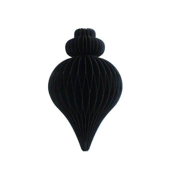 Honeycomb Teardrop Paper Decoration, 20cm Black