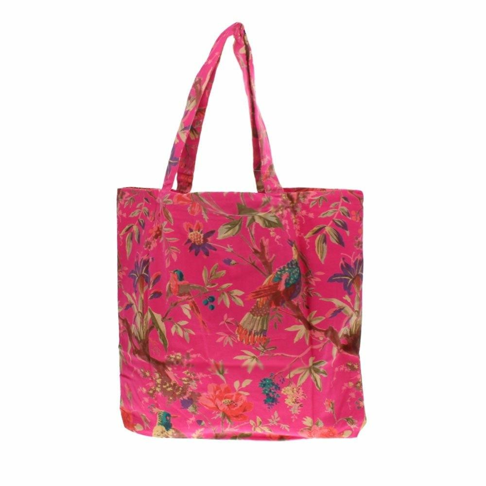 Hot Pink Bird Canvas Tote Bag