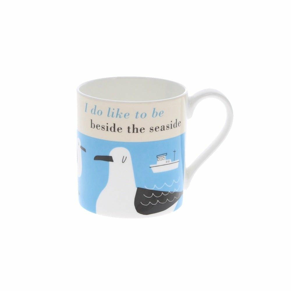 I do like to be beside the seaside Mug, Turquoise