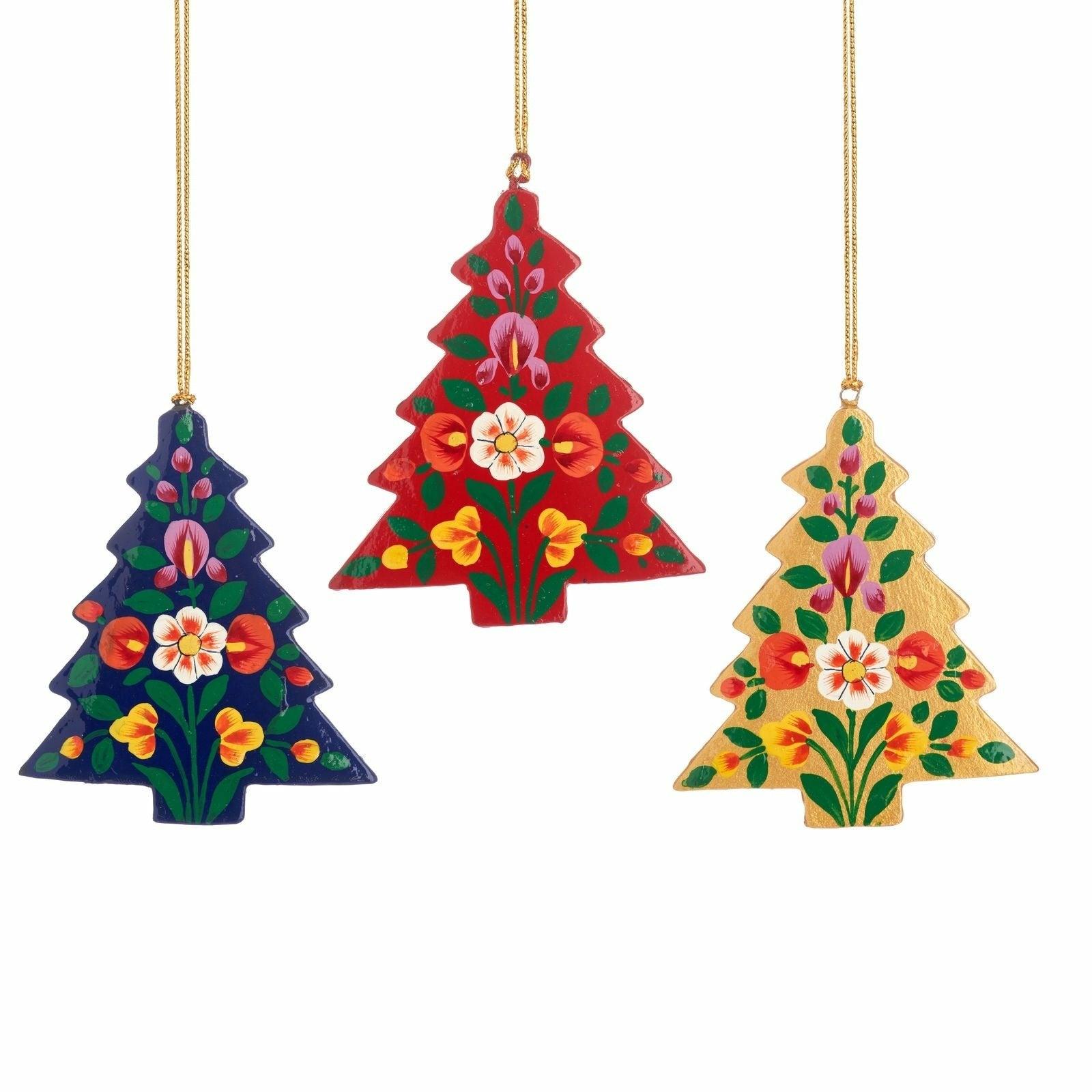 Hand-painted Kashmiri Christmas Tree Decoration