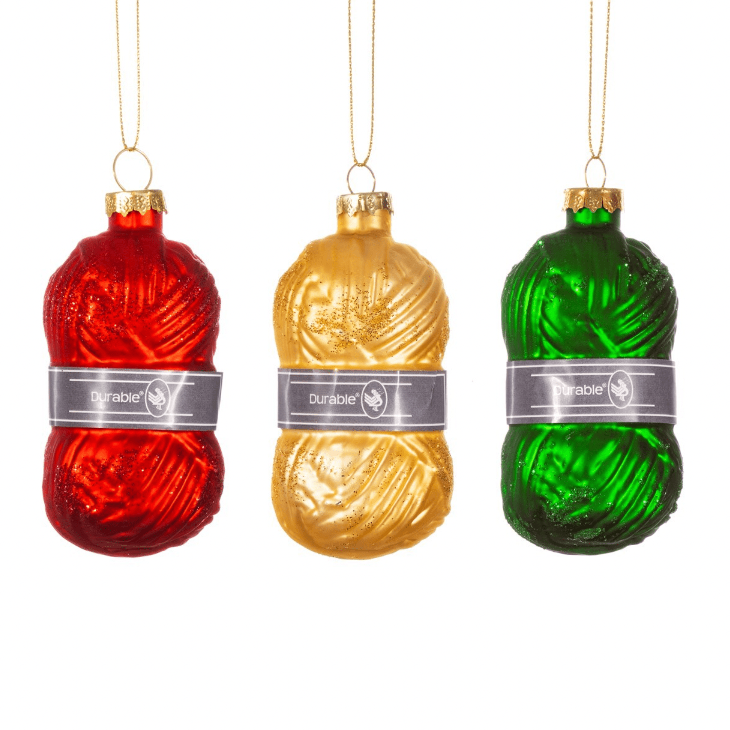 Knitting Wool Shaped Bauble, assorted colours