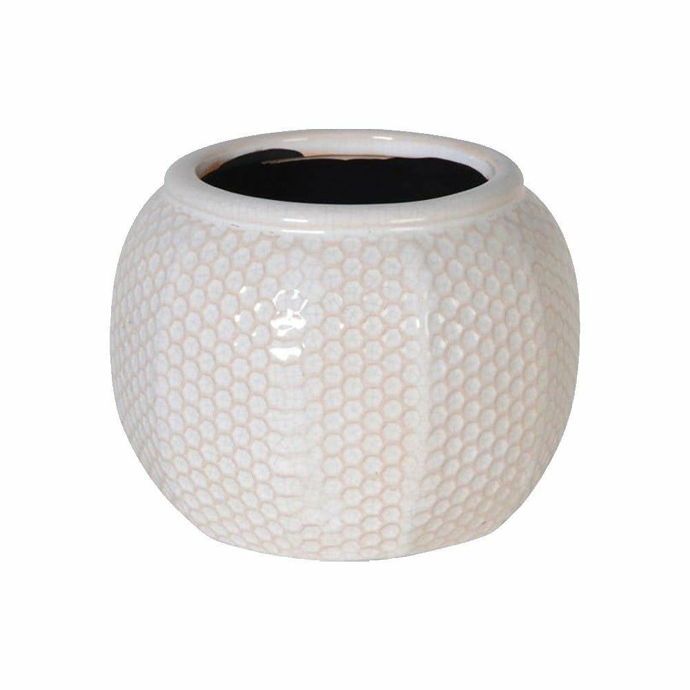 Large White Honeycomb Pot