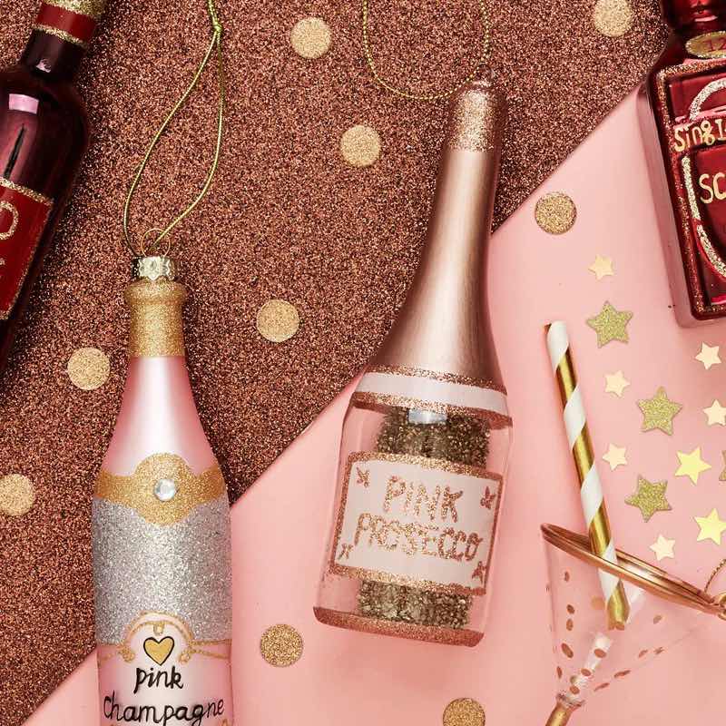 Lets Celebrate Pink Prosecco Bauble