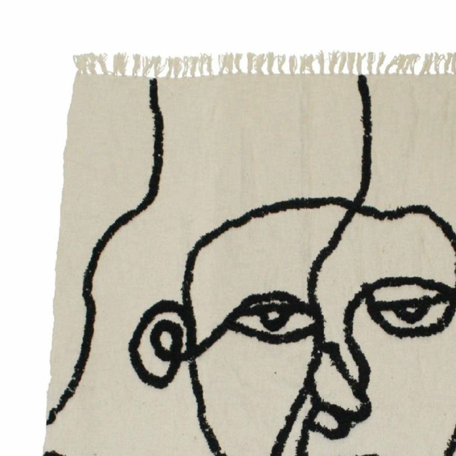 Linework Face Cotton Throw