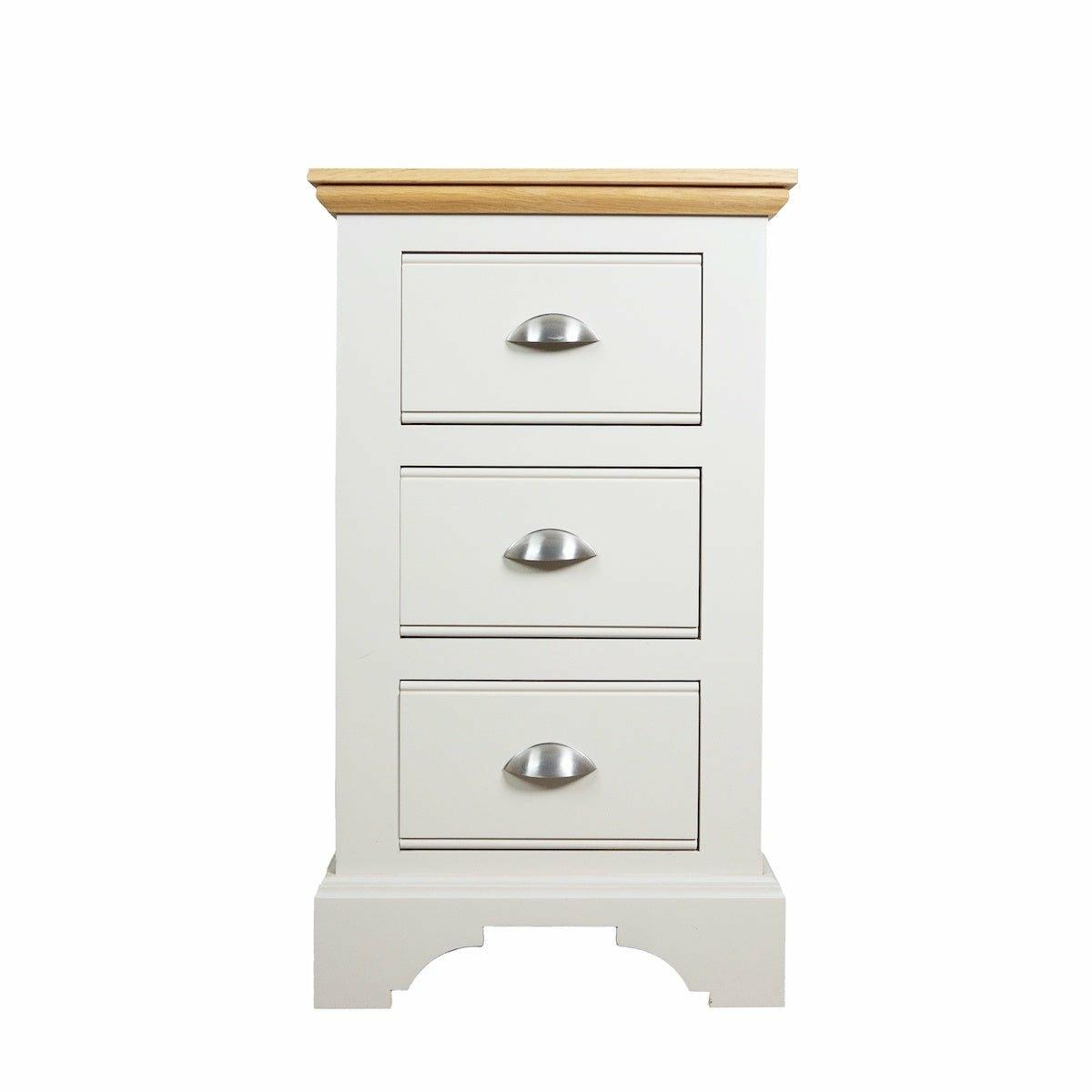 Ludlow 3 Drawer Bedside Table Painted Top / Limestone,Oak Top / Limestone,Painted Top / Truffle,Painted Top / Dior Grey,Painted Top / Ivory,Oak Top / Dior Grey,Oak Top / Truffle,Oak Top / Ivory
