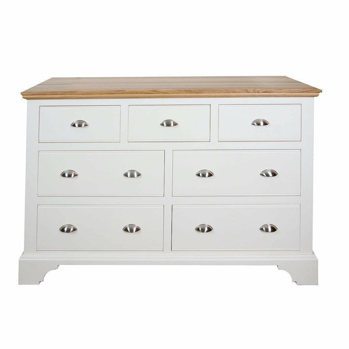 Ludlow 3+4 Wide Chest of Drawers Oak Top / Limestone,Oak Top / Ivory,Painted Top / Limestone,Oak Top / Dior Grey,Oak Top / Truffle,Painted Top / Ivory,Painted Top / Dior Grey,Painted Top / Truffle