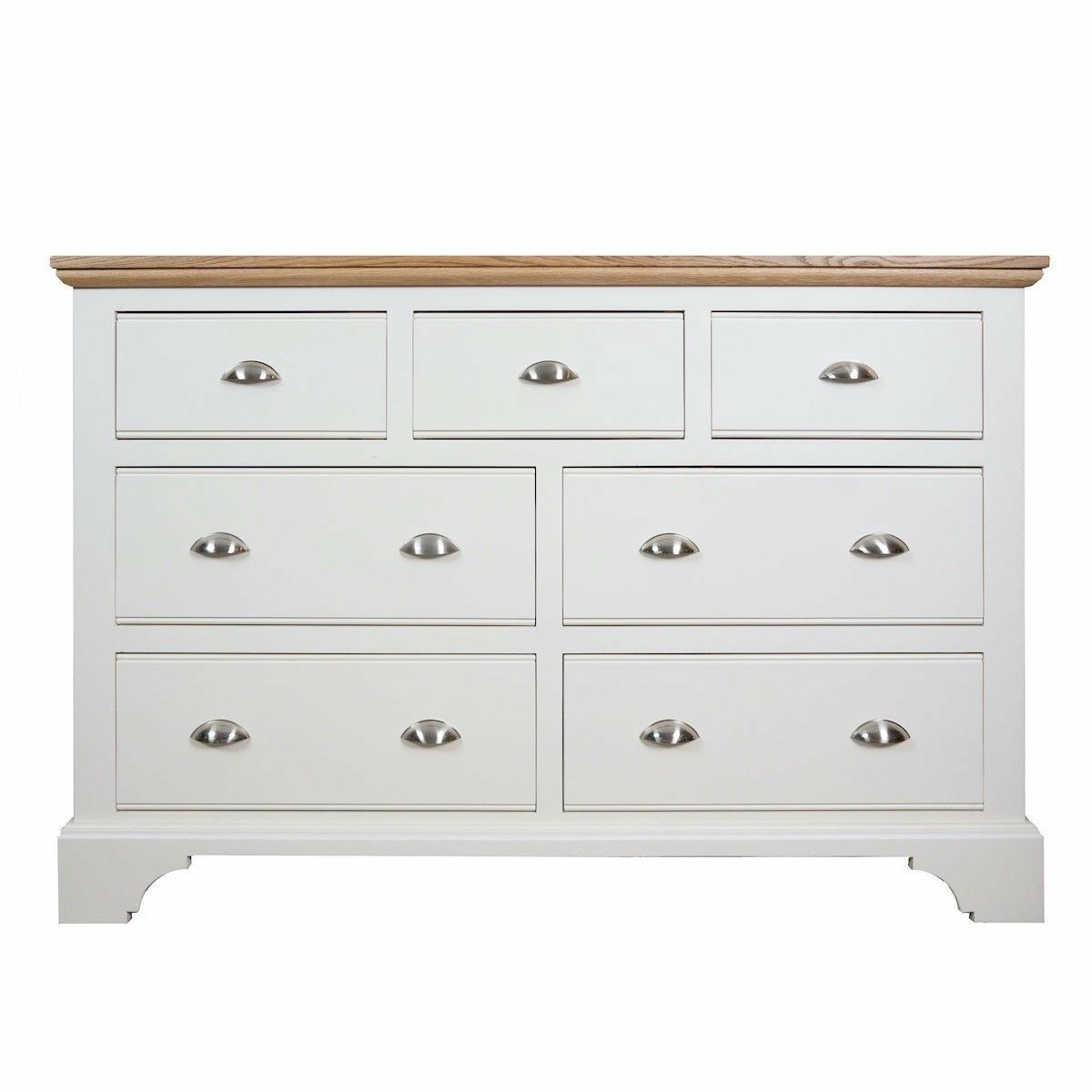 Ludlow 3+4 Wide Chest of Drawers Oak Top / Limestone,Oak Top / Ivory,Painted Top / Limestone,Oak Top / Dior Grey,Oak Top / Truffle,Painted Top / Ivory,Painted Top / Dior Grey,Painted Top / Truffle