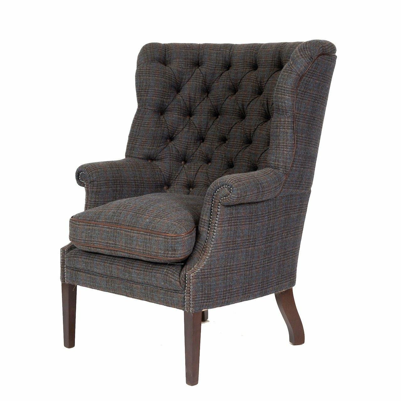 Mackenzie Harris Tweed Chair Cerulean Highland Herringbone,Loden Herringbone,Basalt Herringbone,Willow Herringbone Furn,Peat Herringbone,Winter Check