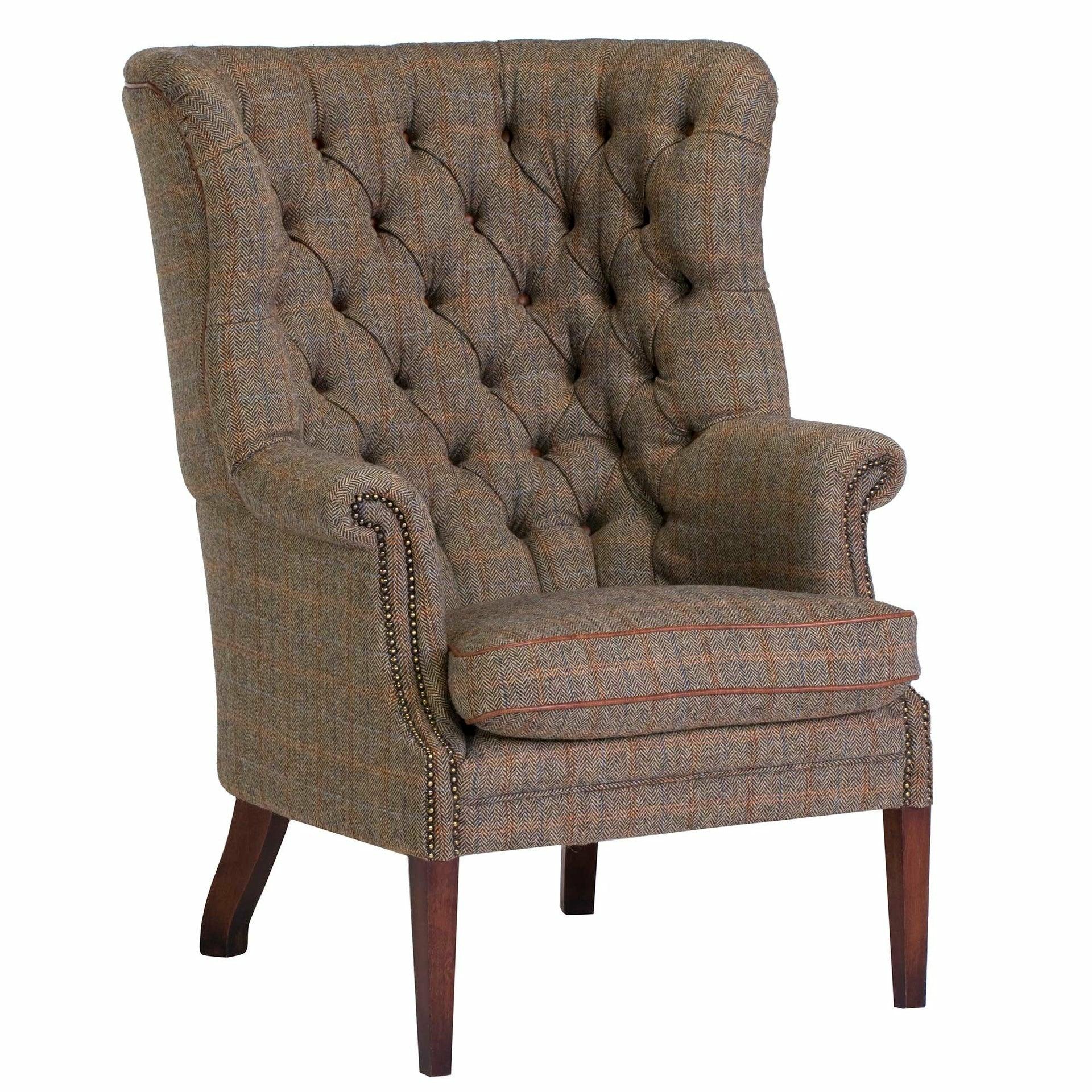 Mackenzie Harris Tweed Chair Cerulean Highland Herringbone,Loden Herringbone,Basalt Herringbone,Willow Herringbone Furn,Peat Herringbone,Winter Check