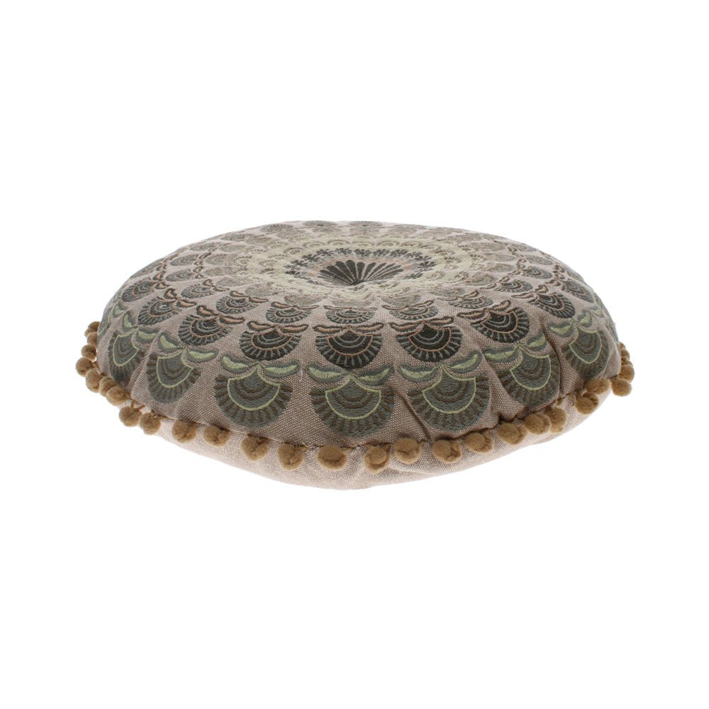 Mandala Cushion Ecru,Sage